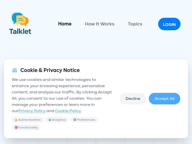 Talklet - Now live