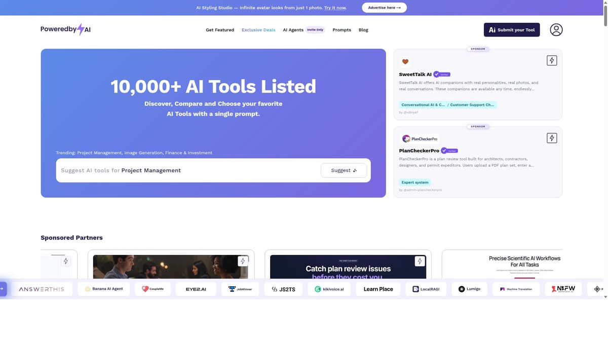 AI Tools Directory & List of Best Free AI Tools - PoweredbyAI