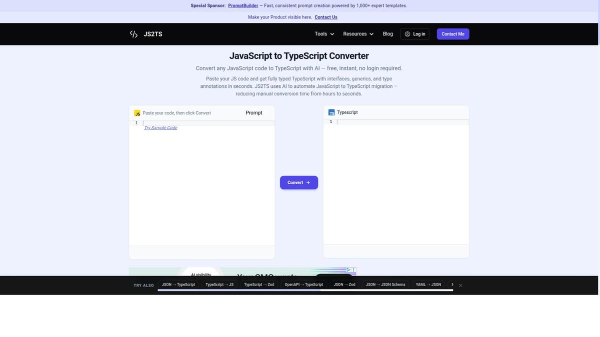 JavaScript to TypeScript Converter (AI)