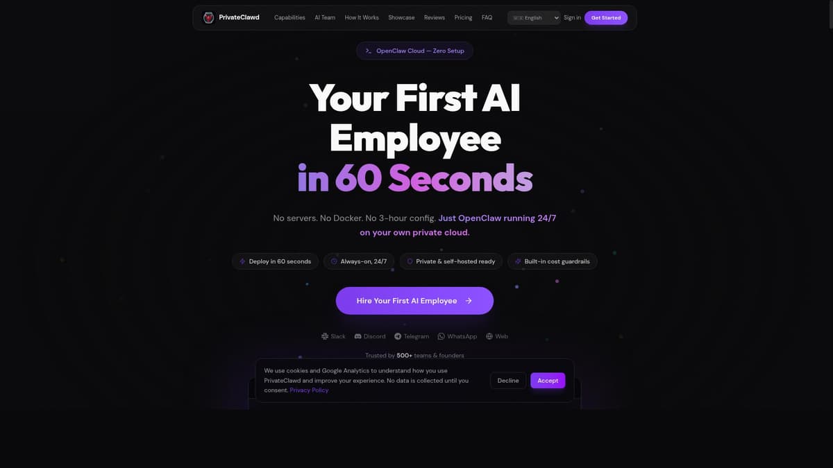 PrivateClawd β OpenClaw AI Agent Hosting